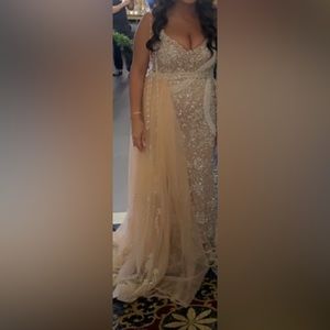 Beaded boutique dress. Size 10. Wedding dress. Long dress with detachable skirt.